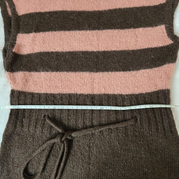 Vintage Y2K Killah by Sixty Striped Knit Sweater Dress Brown Pink Sleeveless S - Picture 11 of 12